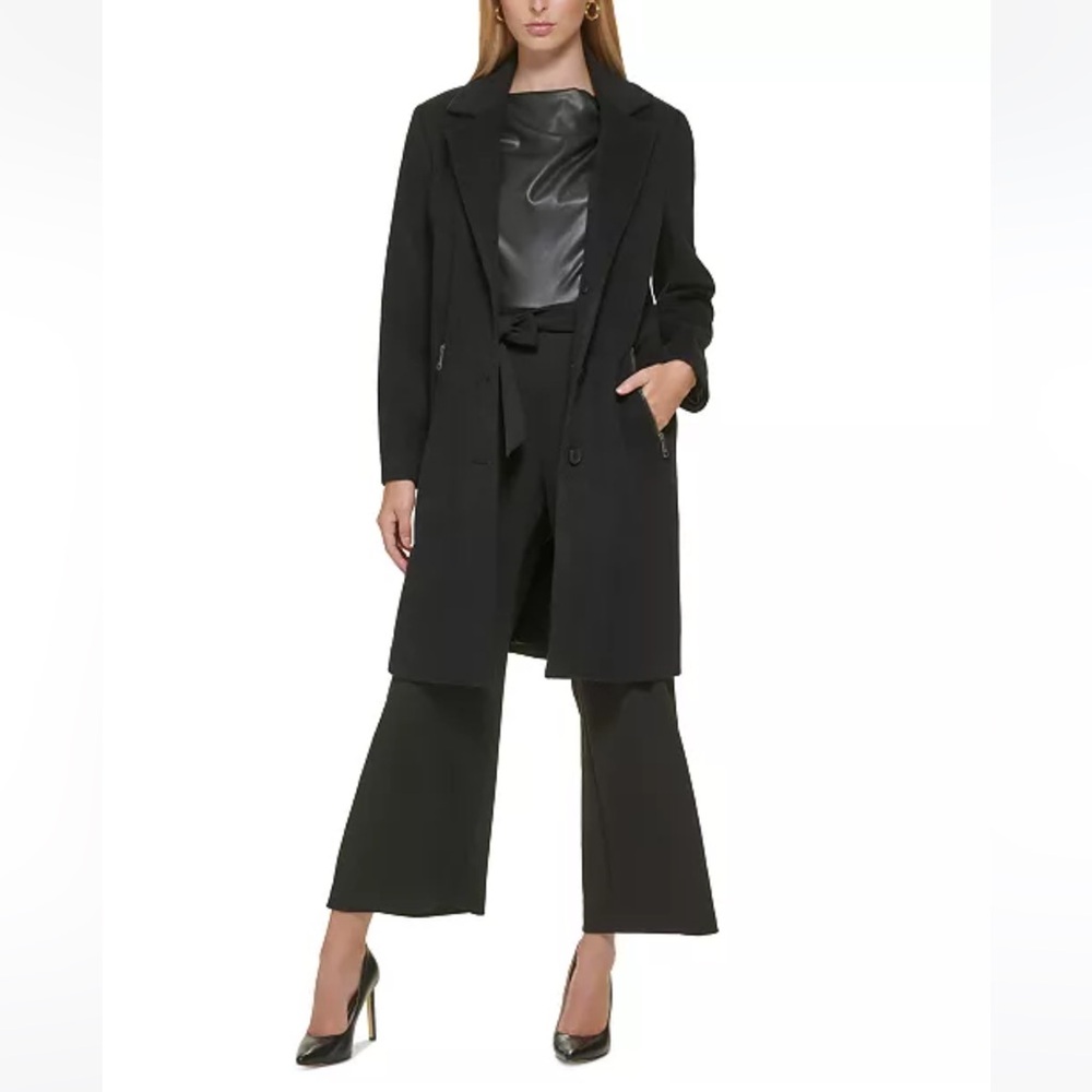 DKNY Women’s Walker Coat L Black